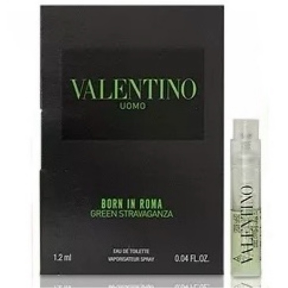 โค๏ธ 4 for $25 Valentino Uomo GREEN STRAVAGANZA Mini Travel Vial New on Card - Picture 1 of 1